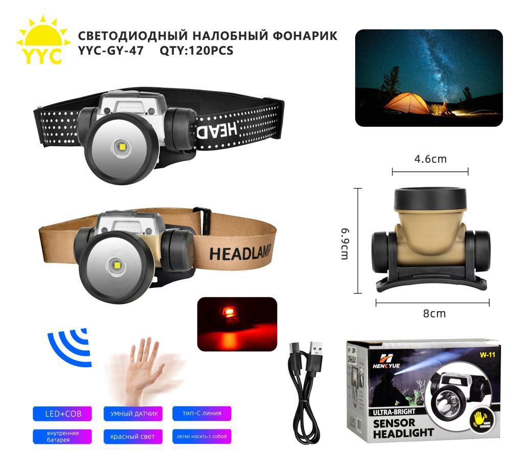 Svetodiodnyj nalobnyj fonarik YYC-GY-47 Svetodiodnyj nalobnyj fonarik YYC-GY-47