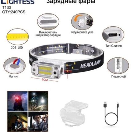 Фонарь налобный светодиодный Lightess T133 с датчиком движения