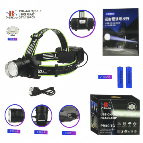 fonar-akkumulyatornyj-nalobnyj-x-balog-sxb-a42-usb Фонарь аккумуляторный налобный X-Balog SXB-A42 USB