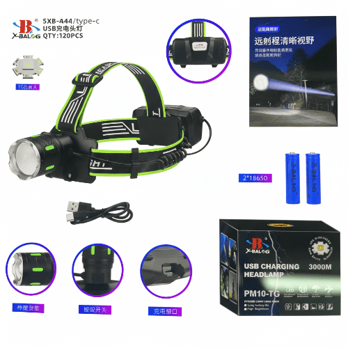 fonar-akkumulyatornyj-nalobnyj-x-balog-sxb-a44-usb Фонарь аккумуляторный налобный X-Balog SXB-A44 USB