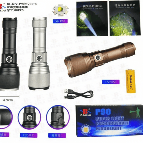fonar-ruchnoj-akkumulyatornyj-x-balog-bl-g72-p90-usb Фонарь ручной аккумуляторный X-Balog BL-G72-P90 USB