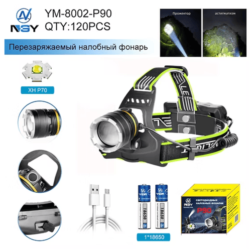 fonar-nalobnyj-svetodiodnyj-ym-8002-p90 Фонарь налобный NGY YM-8002-P90 светодиодный