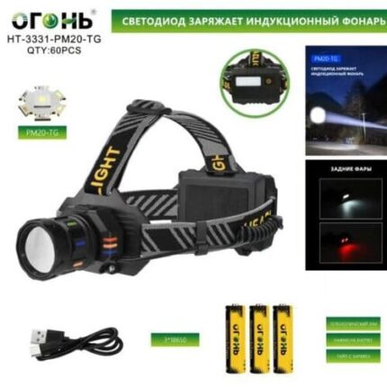 Фонарь налобный Огонь HT-3331-PM20-TG+SMD