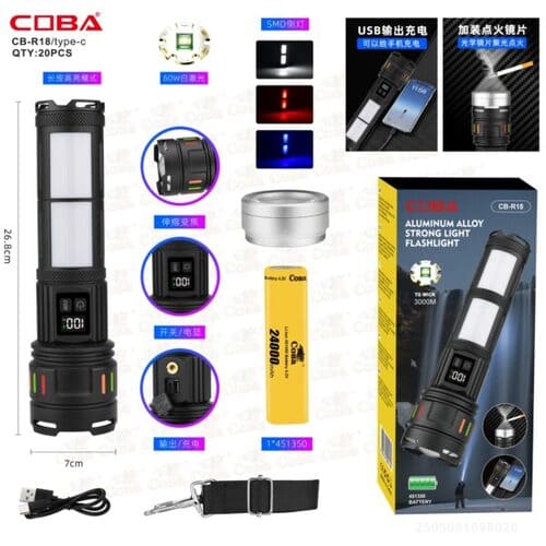 CB-R18-600x600 Фонарь ручной COBA CB-R18-60W-TG WICK+SMD — изображение 1