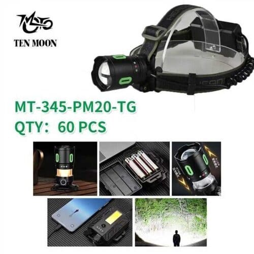 fonar-nalobnyj-mt-345-pm20-tg-cob-svetodiodnyj Фонарь налобный MT-345-PM20-TG COB светодиодный